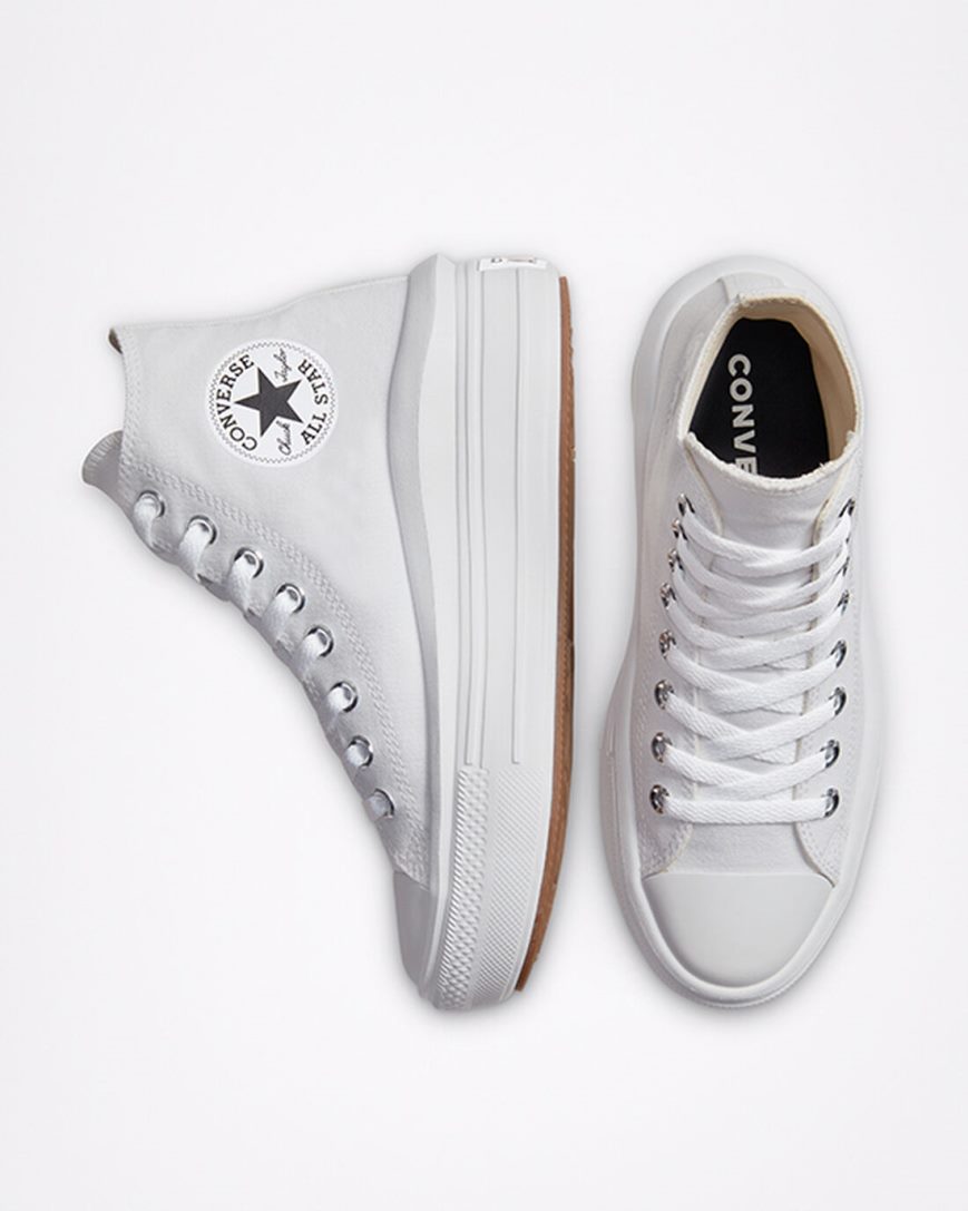 Women's Converse Chuck Taylor All Star Move High Top Platform Shoes White / Beige White / Black | AU 60C3EY